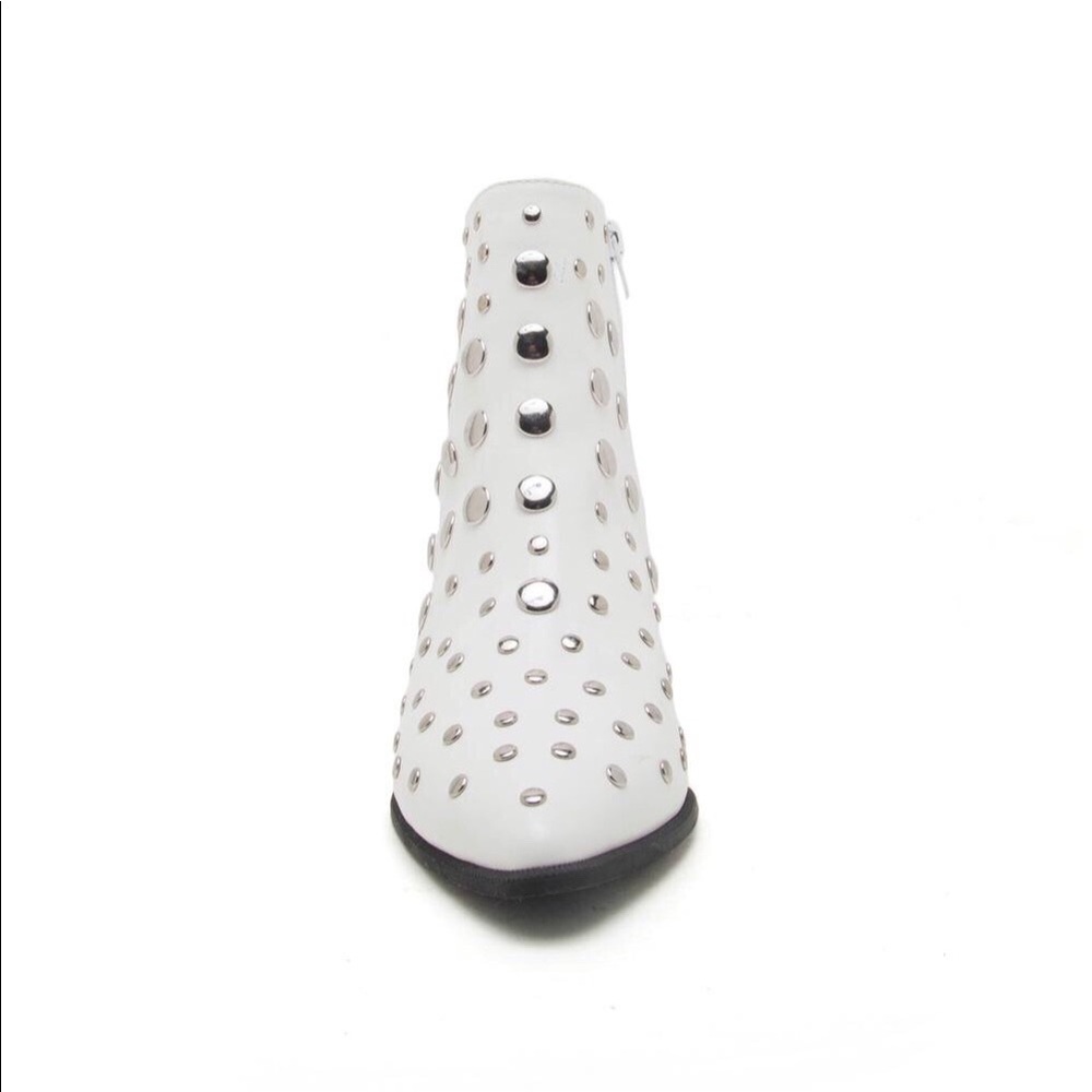Mystique White Studded Ankle Booties - Picture 5 of 5